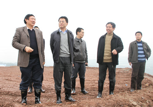 翁杰明考察重庆园博园 亲登云顶鼓舞园区建设