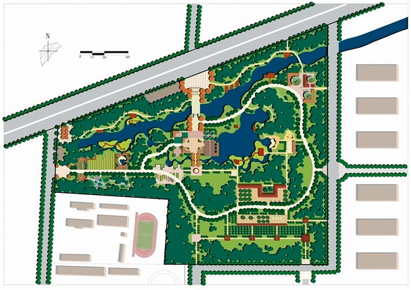 济南商河县贾庄镇新农村社区公园景观设计构