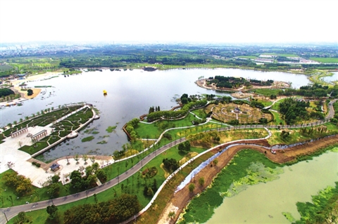 苏州:吴江区最大生态公园开园迎客